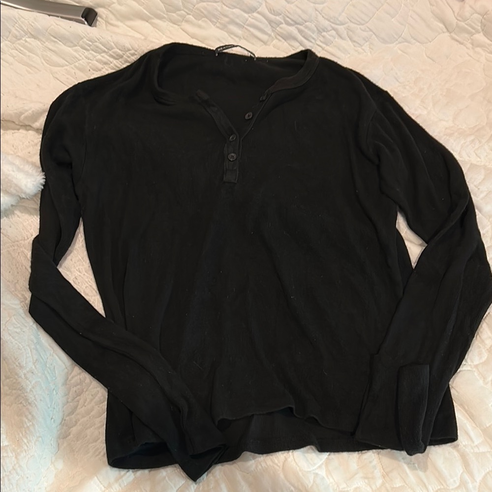 Brandy Melville long sleeve black Henley